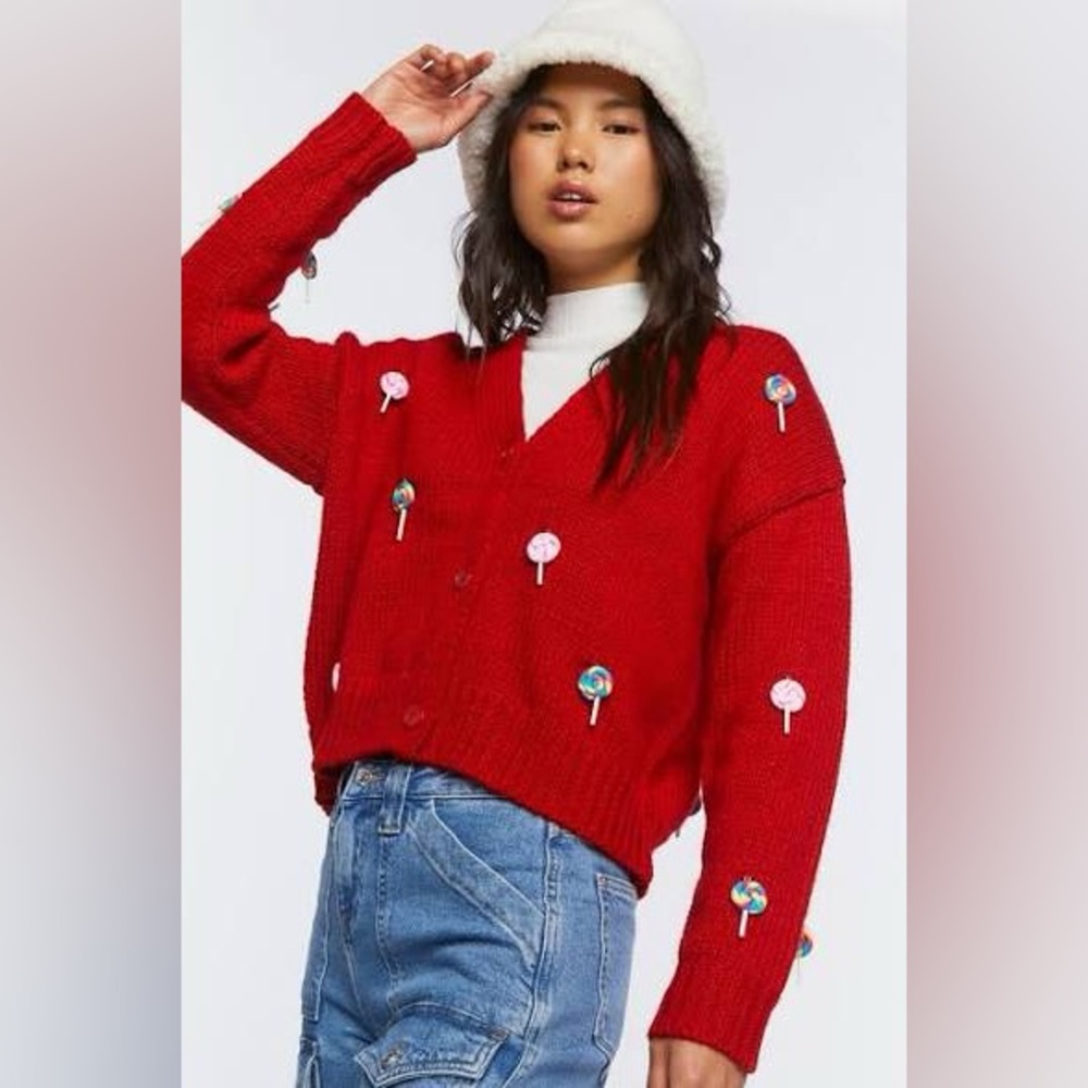NWT Forever 21 Lollipop Embellished Sweater